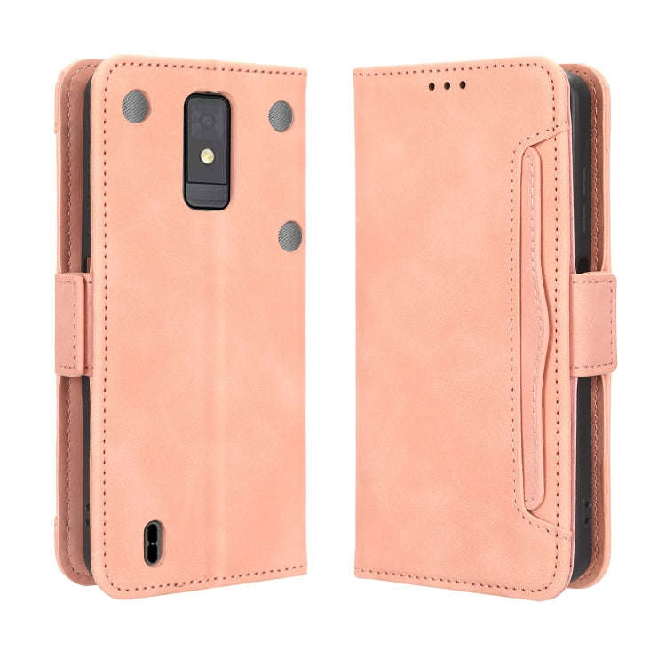 For ZTE Blade A32 Skin Feel Calf Texture Card Slots Leather Phone Case(Pink)