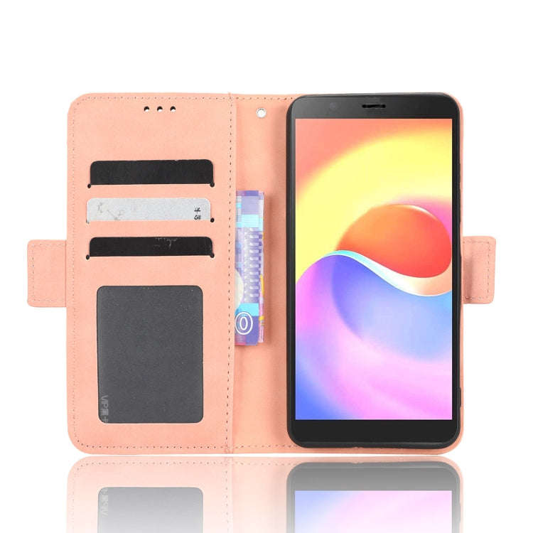 For ZTE Blade A32 Skin Feel Calf Texture Card Slots Leather Phone Case(Pink)