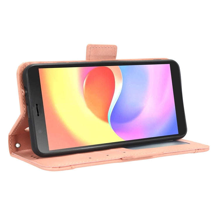 For ZTE Blade A32 Skin Feel Calf Texture Card Slots Leather Phone Case(Pink)