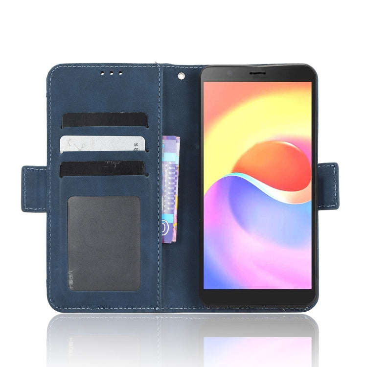 For ZTE Blade A32 Skin Feel Calf Texture Card Slots Leather Phone Case(Blue)