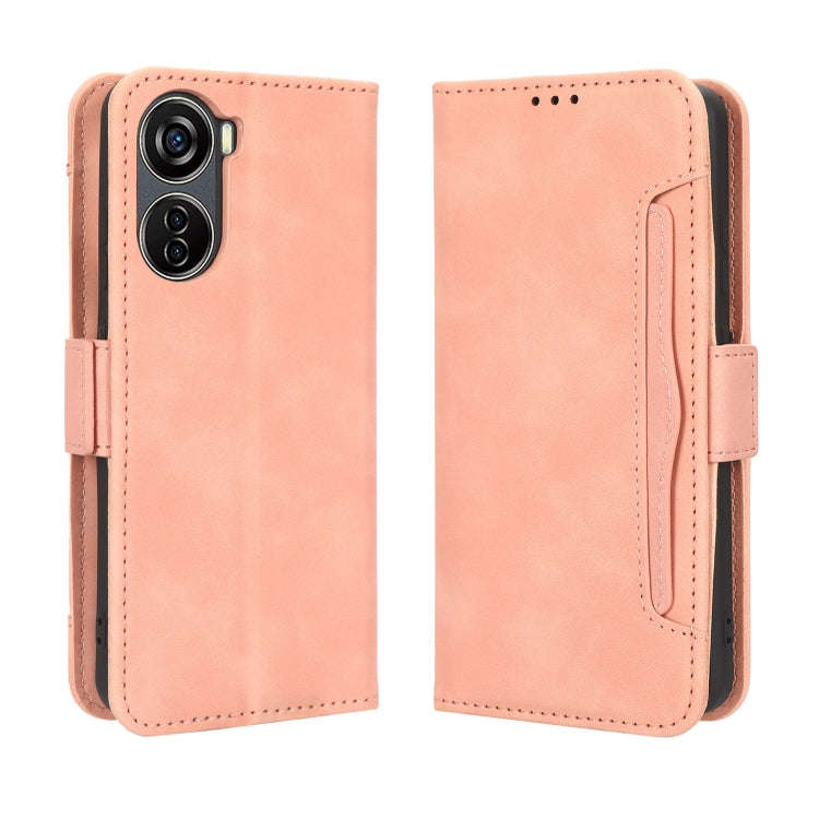 For ZTE Blade V40 Design Skin Feel Calf Texture Card Slots Leather Phone Case(Pink)