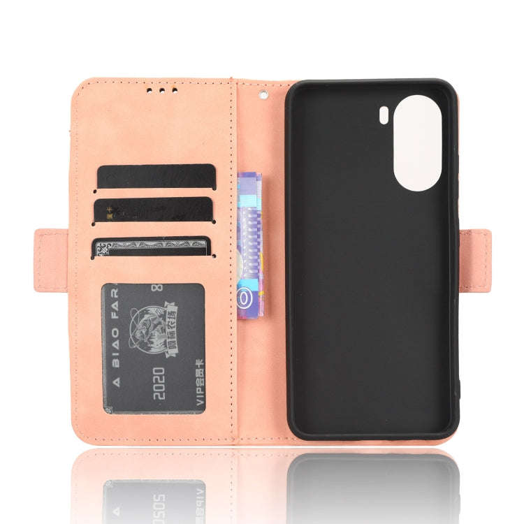 For ZTE Blade V40 Design Skin Feel Calf Texture Card Slots Leather Phone Case(Pink)