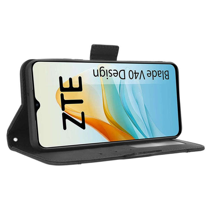 For ZTE Blade V40 Design Skin Feel Calf Texture Card Slots Leather Phone Case(Black)