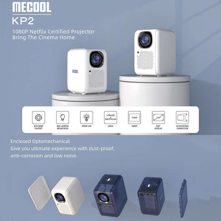 MECOOL KP2 1920x1080P 600ANSI Lumens Portable Mini LED Smart Projector(UK Plug)