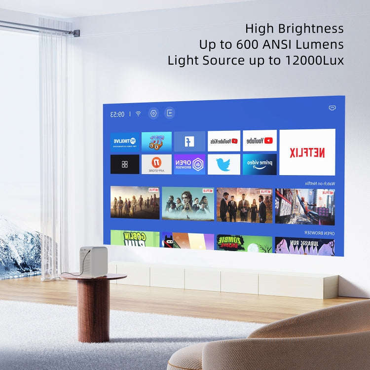 MECOOL KP2 1920x1080P 600ANSI Lumens Portable Mini LED Smart Projector(UK Plug)