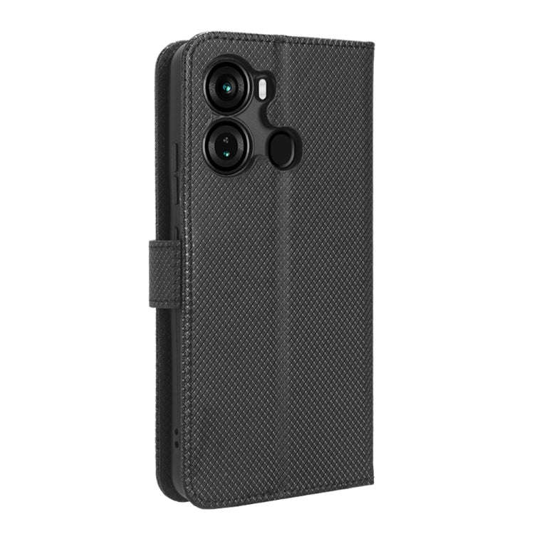 For Itel P40 Diamond Texture Leather Phone Case(Black)