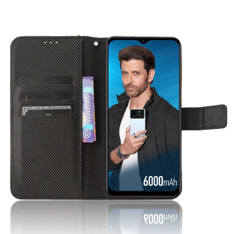 For Itel P40 Diamond Texture Leather Phone Case(Black)