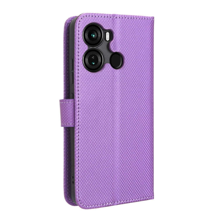 For Itel P40 Diamond Texture Leather Phone Case(Purple)