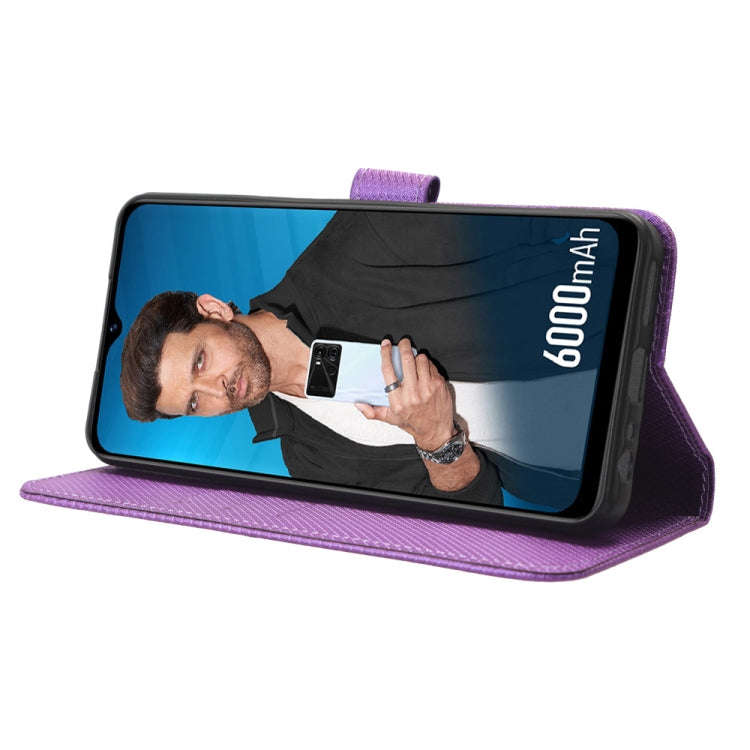 For Itel P40 Diamond Texture Leather Phone Case(Purple)