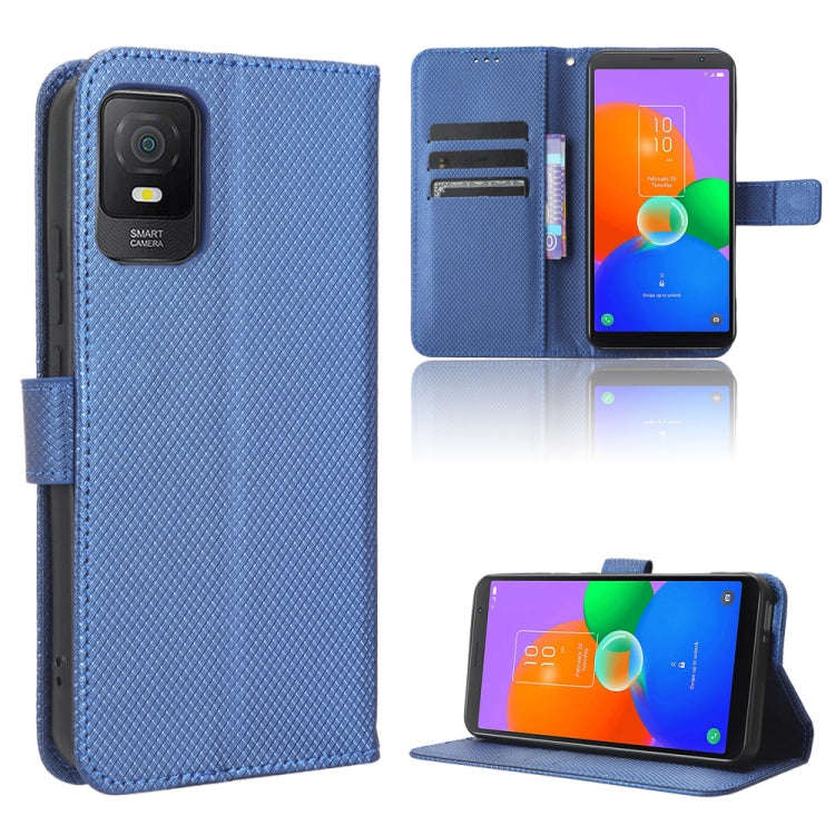 For TCL 403 Diamond Texture Leather Phone Case(Blue)