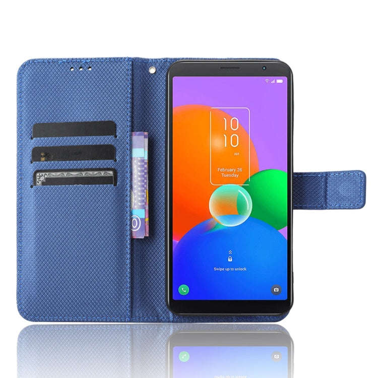 For TCL 403 Diamond Texture Leather Phone Case(Blue)