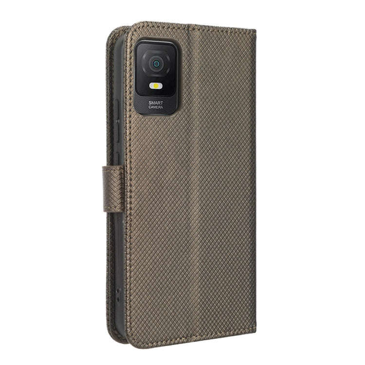 For TCL 403 Diamond Texture Leather Phone Case(Brown)