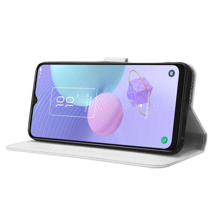 For TCL 408 Diamond Texture Leather Phone Case(White)