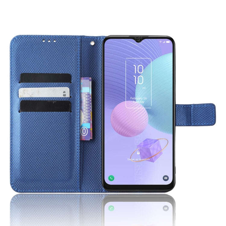 For TCL 408 Diamond Texture Leather Phone Case(Blue)