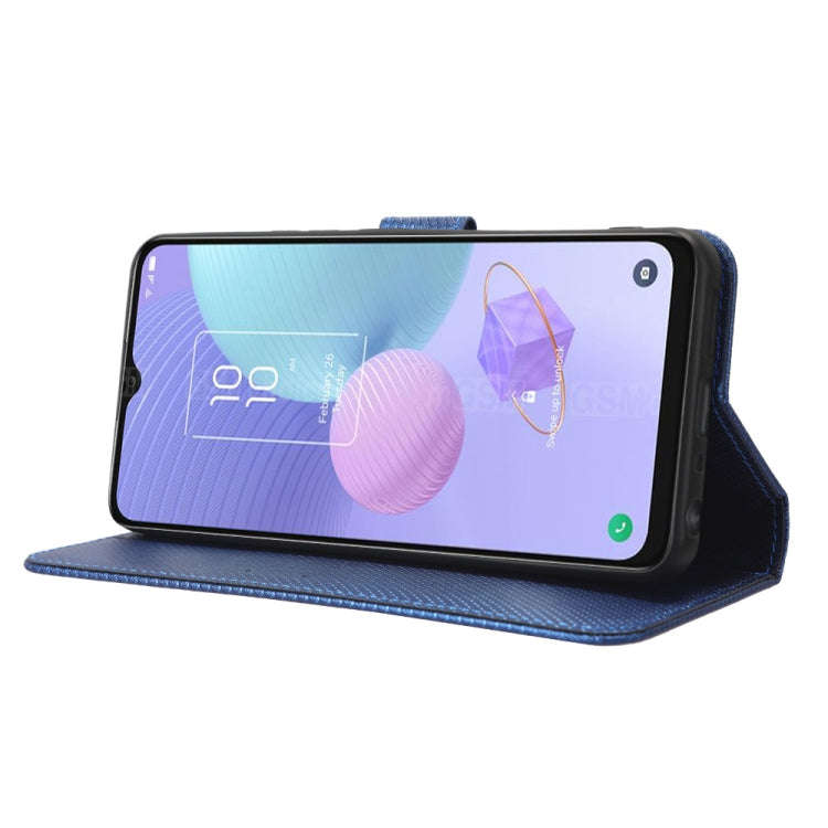 For TCL 408 Diamond Texture Leather Phone Case(Blue)