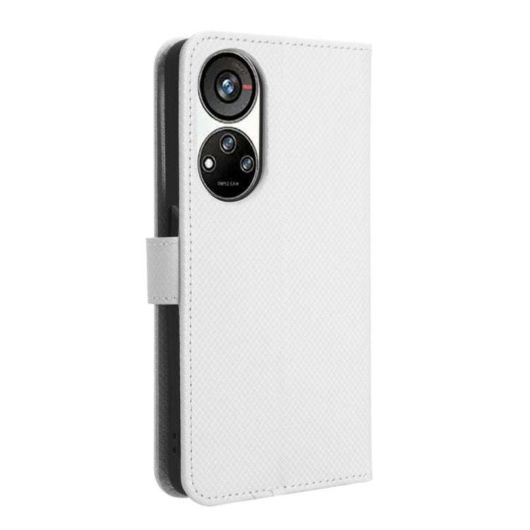 For ZTE Blade V40s Diamond Texture Leather Phone Case(White)