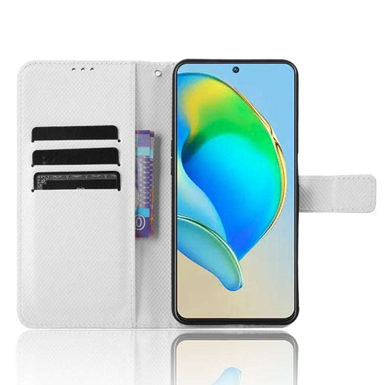 For ZTE Blade V40s Diamond Texture Leather Phone Case(White)
