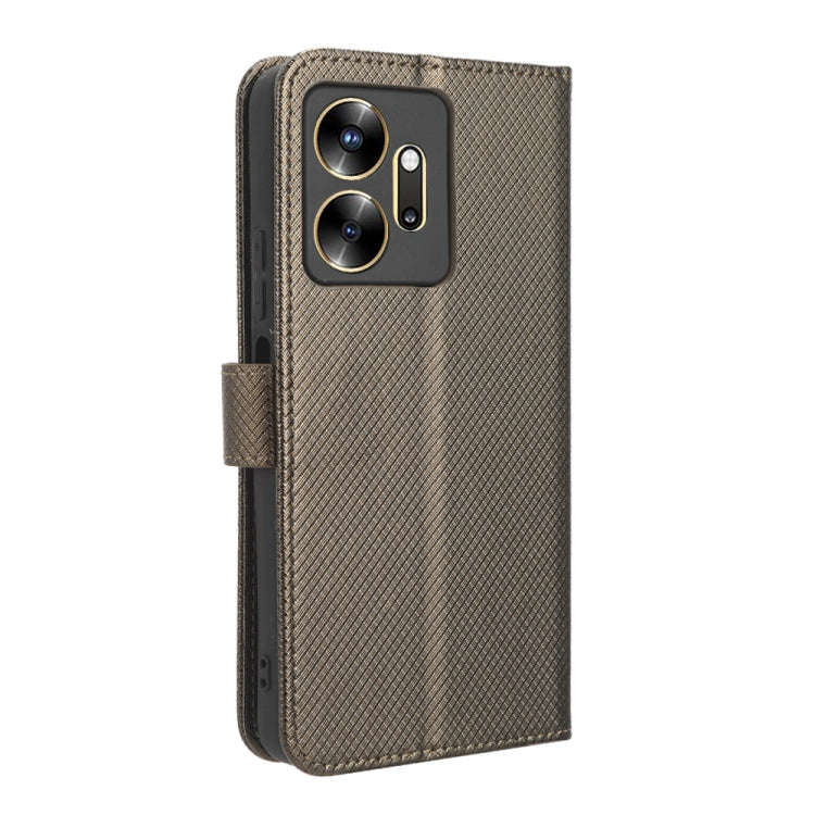 For Infinix Zero 20 X6821 Diamond Texture Leather Phone Case(Brown)