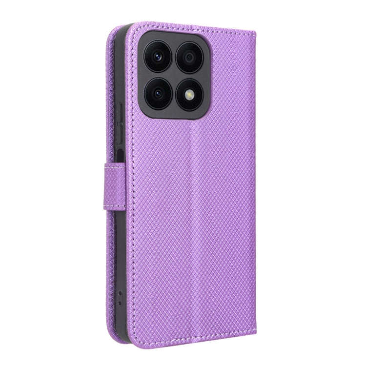 For Honor X8a Diamond Texture Leather Phone Case(Purple)