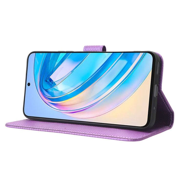 For Honor X8a Diamond Texture Leather Phone Case(Purple)