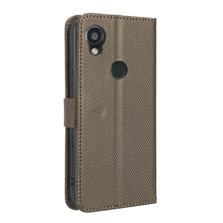 For Kyocera Digno SX3 KYG02 Diamond Texture Leather Phone Case(Brown)