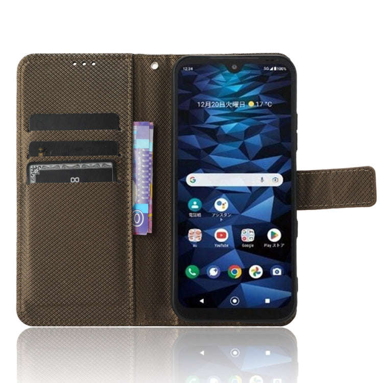 For Kyocera Digno SX3 KYG02 Diamond Texture Leather Phone Case(Brown)