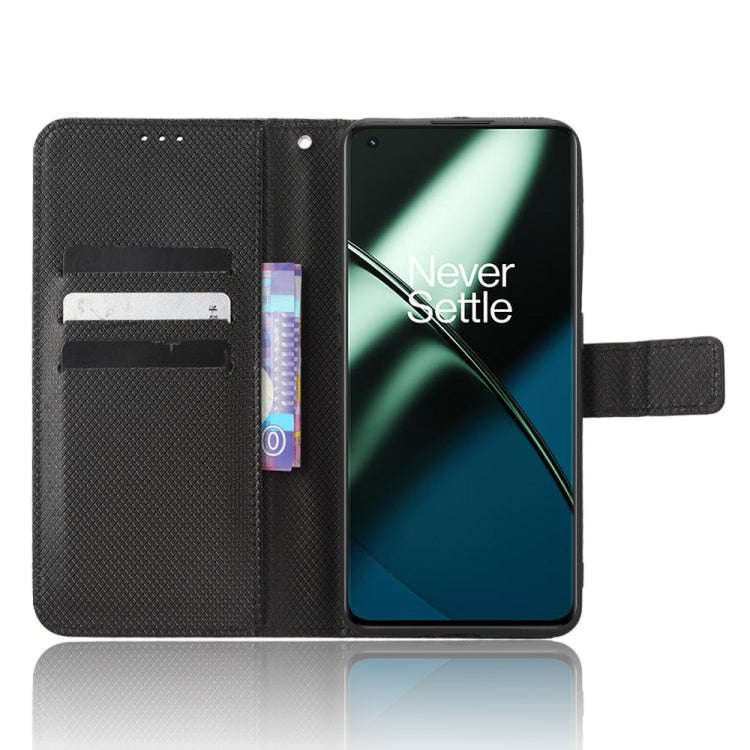 For OnePlus 11R / Ace 2 Diamond Texture Leather Phone Case(Black)
