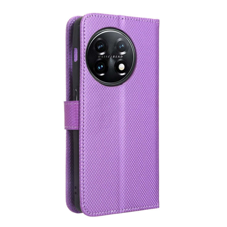 For OnePlus 11R / Ace 2 Diamond Texture Leather Phone Case(Purple)