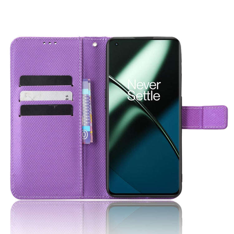 For OnePlus 11R / Ace 2 Diamond Texture Leather Phone Case(Purple)