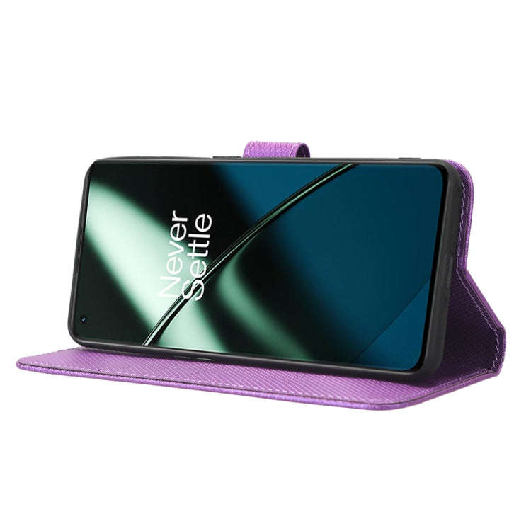 For OnePlus 11R / Ace 2 Diamond Texture Leather Phone Case(Purple)