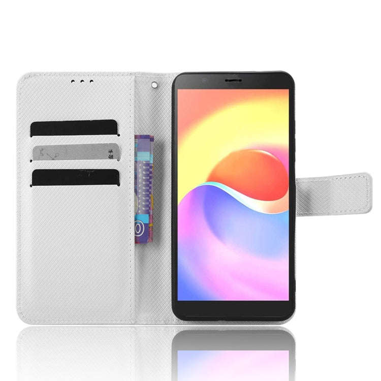 For ZTE Blade A32 Diamond Texture Leather Phone Case(White)