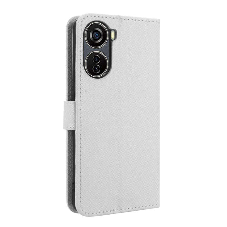 For ZTE Blade V40 Design Diamond Texture Leather Phone Case(White)