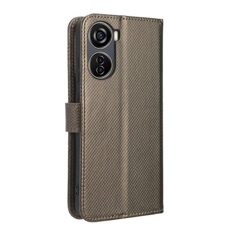 For ZTE Blade V40 Design Diamond Texture Leather Phone Case(Brown)