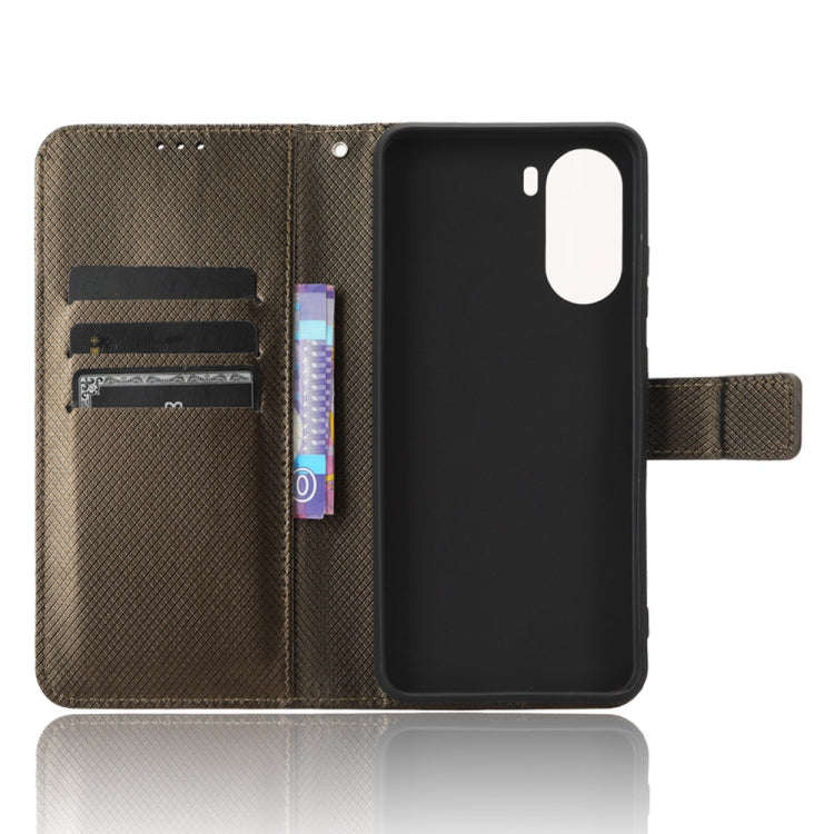 For ZTE Blade V40 Design Diamond Texture Leather Phone Case(Brown)