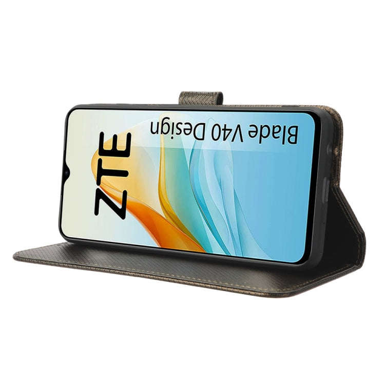 For ZTE Blade V40 Design Diamond Texture Leather Phone Case(Brown)
