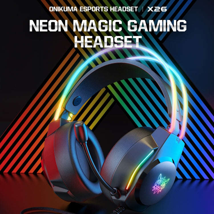 X26 USB+3.5mm RGB Wired Gaming Headset(Black)