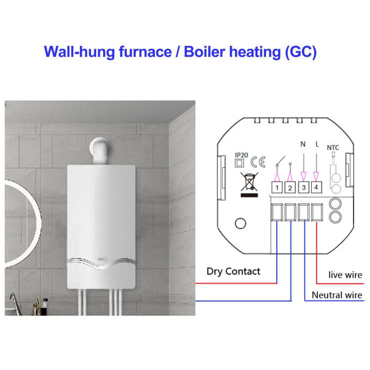 BHT-2002GCLM 220V Smart Home Heating Thermostat Boiler Heating WiFi Thermostat(White)