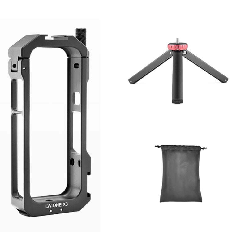 For Insta360 X3 YELANGU LW-ONE X3 Metal Cage Extended Frame Case With T1 Tripod