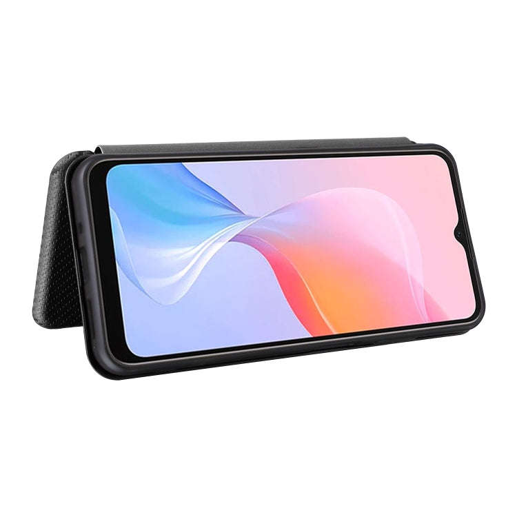 For Blackview A85 Carbon Fiber Texture Flip Leather Phone Case(Black)