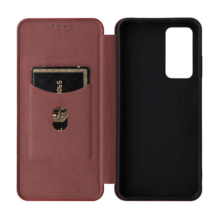 For Blackview A85 Carbon Fiber Texture Flip Leather Phone Case(Brown)