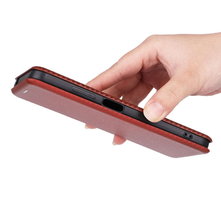 For Blackview A85 Carbon Fiber Texture Flip Leather Phone Case(Brown)