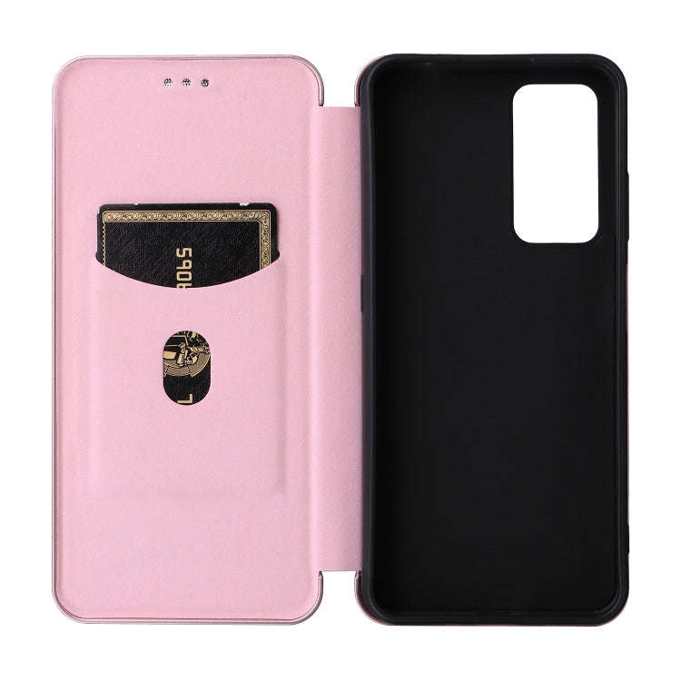 For Blackview A85 Carbon Fiber Texture Flip Leather Phone Case(Pink)