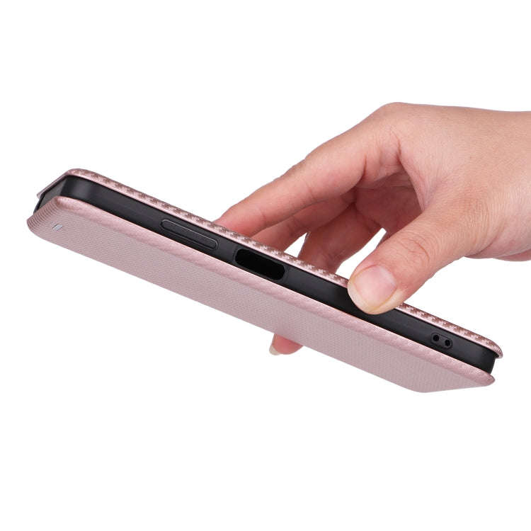 For Blackview A85 Carbon Fiber Texture Flip Leather Phone Case(Pink)