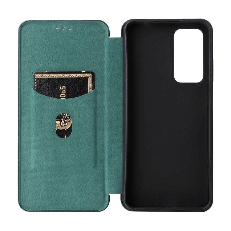For Blackview A85 Carbon Fiber Texture Flip Leather Phone Case(Green)