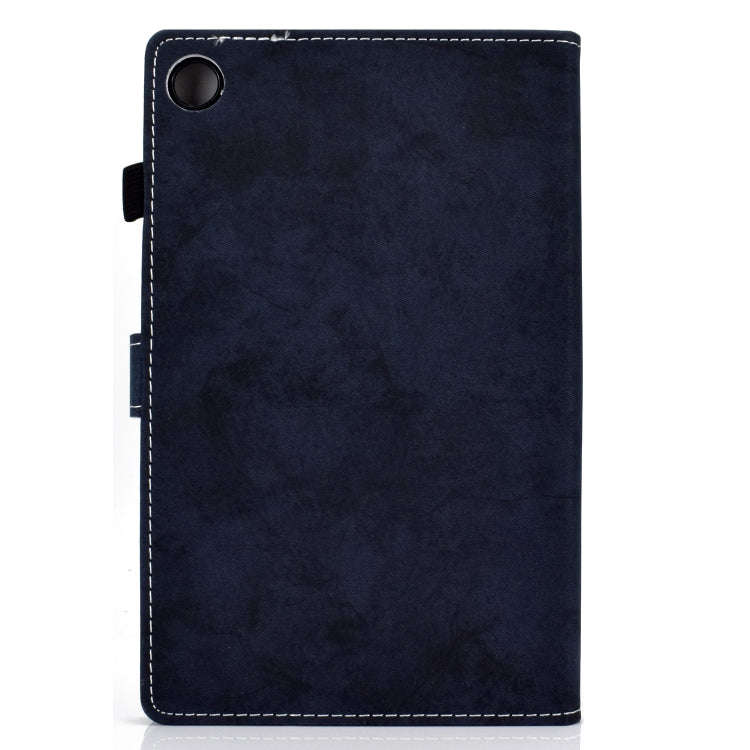For Huawei MatePad SE Marble Style Cloth Texture PU Tablet Protective Case(Dark Blue)