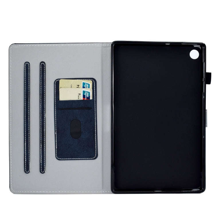 For Huawei MatePad SE Marble Style Cloth Texture PU Tablet Protective Case(Dark Blue)