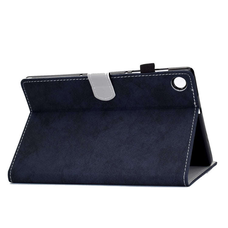 For Huawei MatePad SE Marble Style Cloth Texture PU Tablet Protective Case(Dark Blue)