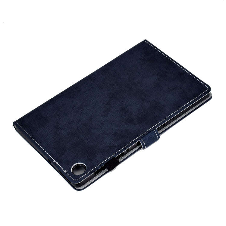 For Huawei MatePad SE Marble Style Cloth Texture PU Tablet Protective Case(Dark Blue)