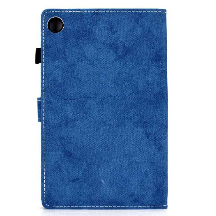For Huawei MatePad SE Marble Style Cloth Texture PU Tablet Protective Case(Blue)