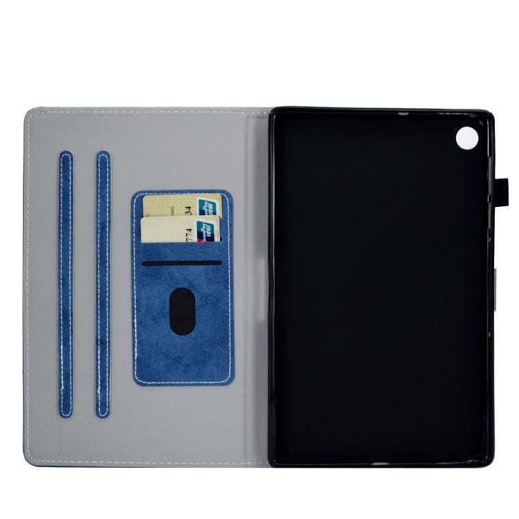 For Huawei MatePad SE Marble Style Cloth Texture PU Tablet Protective Case(Blue)